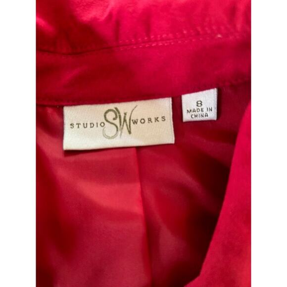 Studio Works Hot Pink Faux Suede Zip-Up Jacket – Size 8 - Picture 5 of 6
